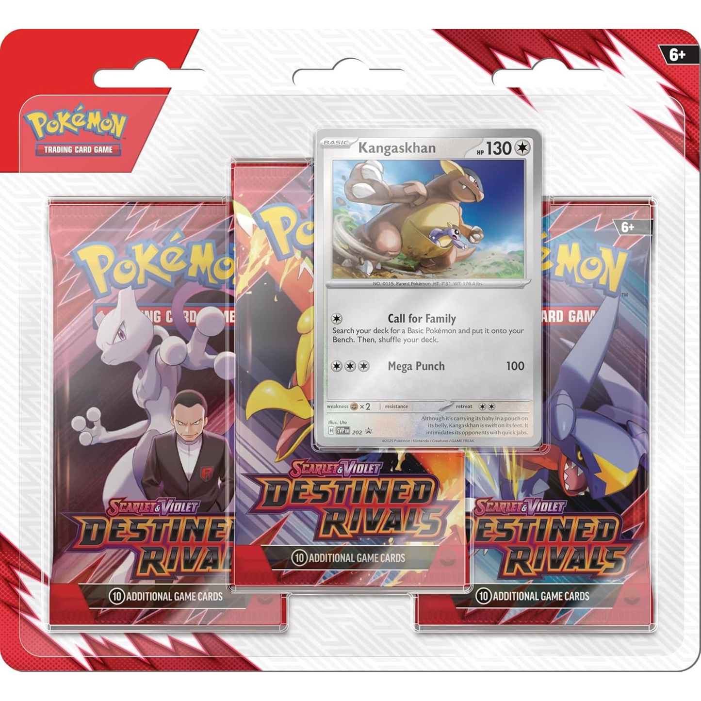 Pokemon Scarlet & Violet: Destined Rivals Three Pack Booster Booster Kangaskhan
