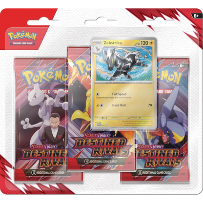Pokemon Scarlet & Violet: Destined Rivals Three Pack Booster Zebstrika